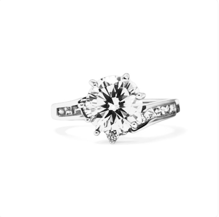Sterling Silver CZ Engagement Ring-ER-116