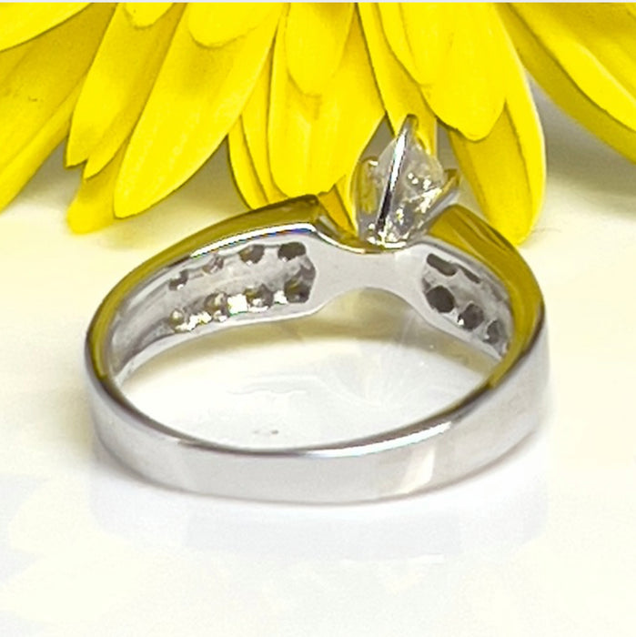Sterling Silver Marquise CZ ring- ER-04
