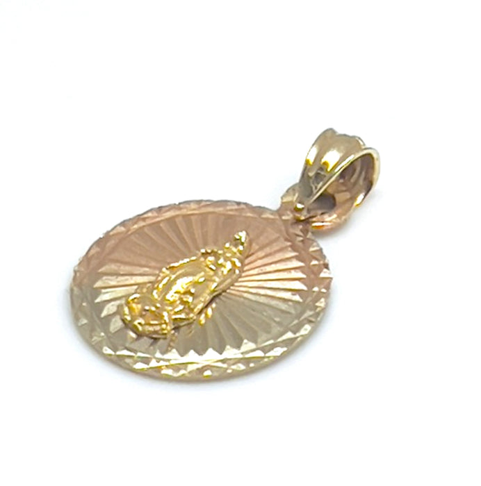 Solid Gold 14K Two-Tone Religious Pendant-GP-11