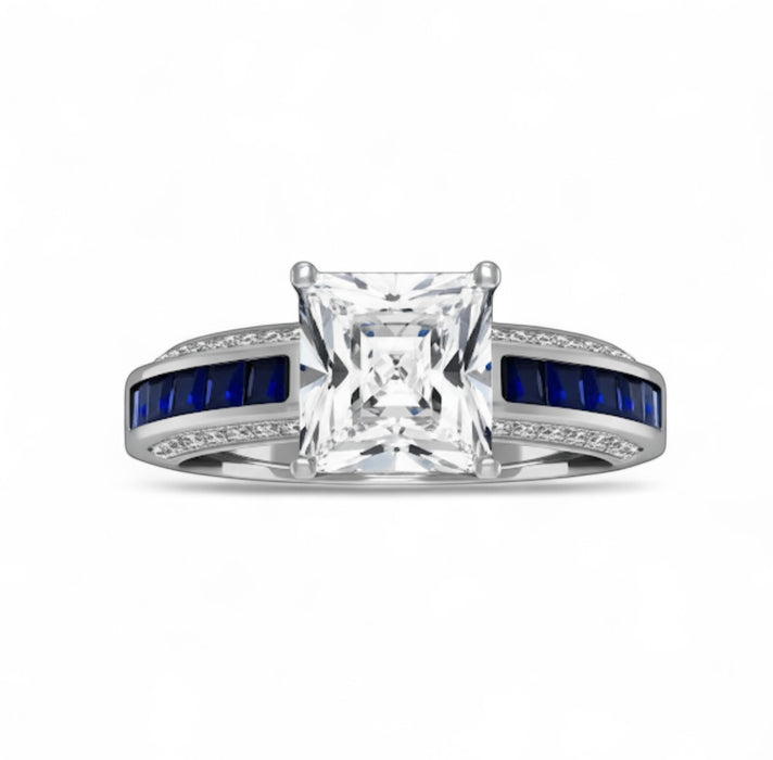 Sterling Silver Sparkling CZ Engagement Ring-ER-88