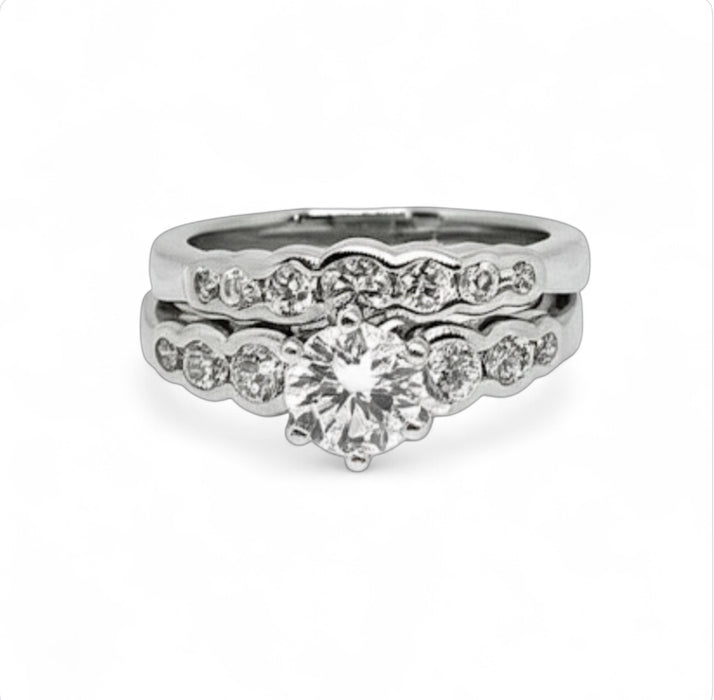 Sterling Silver CZ Engagement Set Ring-ER-119