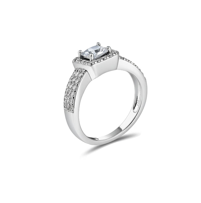 Sterling Silver Princess Cut CZ Ring-ER-86