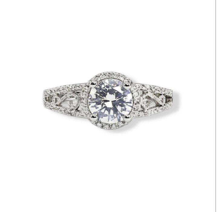 Sterling Silver Engagement CZ Ring-ER-137