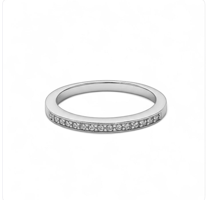 Sterling Silver 3 Stones Engagement Set Ring-ER-110