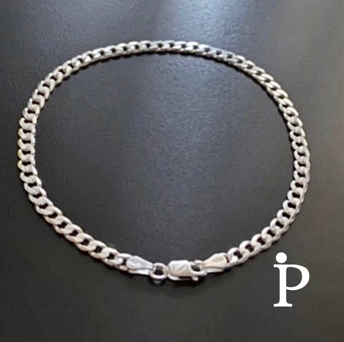 Sterling Silver Curb Link Chain Bracelet-SB-14