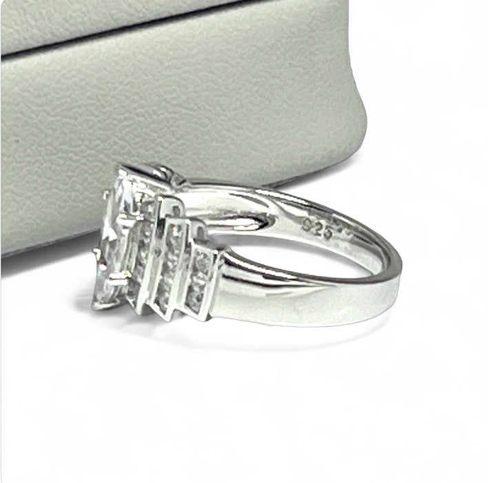 Sterling Silver Marquise CZ Engagement Ring -ER-23