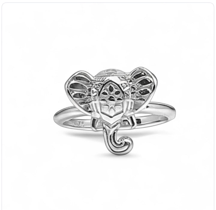 Sterling Silver Elephant Head Ring-SR-09