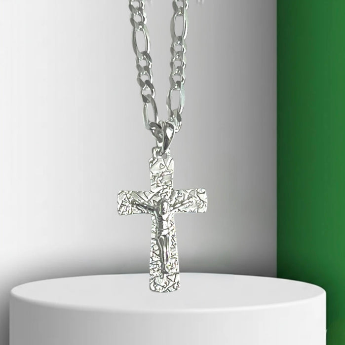 Sterling Silver Crucifix Pendant Necklace-SN-25