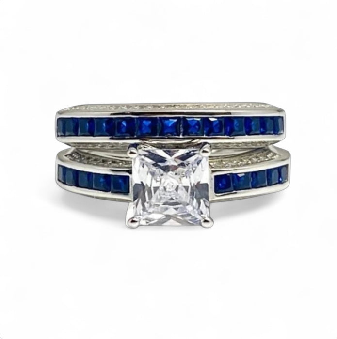 Sterling Silver Sparkling CZ Engagement Ring-ER-88