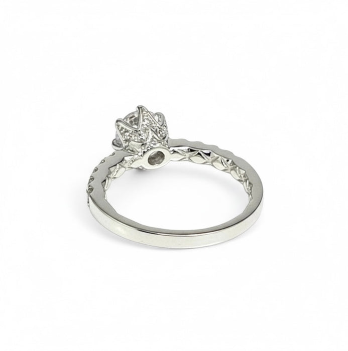 Sterling Silver Clear CZ Crown Engagement Ring-ER-31