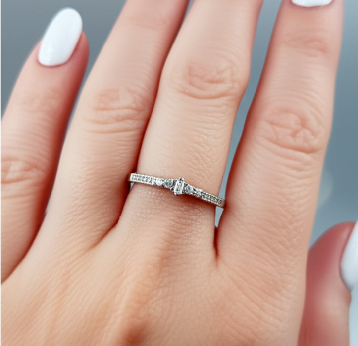 Sterling Silver Emerald Cut CZ Ring-ER-47