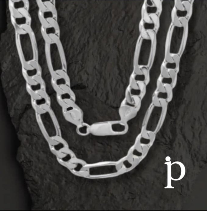 Sterling Silver Figaro Chain-24"-SC-23