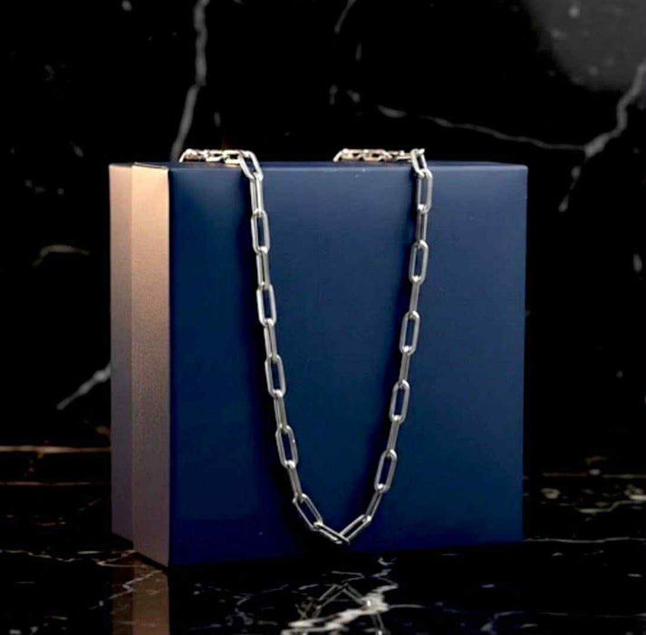 Sterling Silver Paper Clip Chain-24"-SC-05