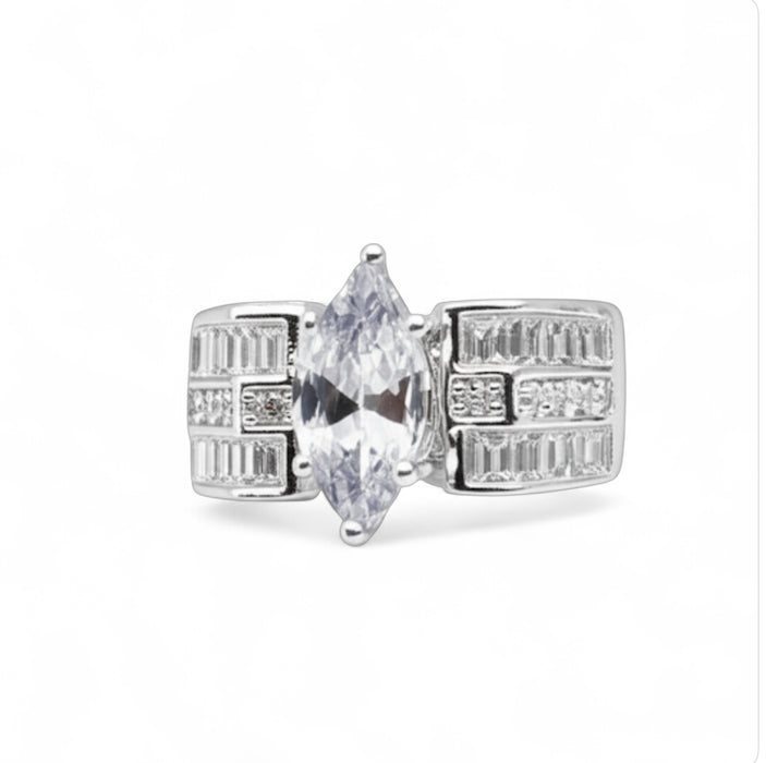 Sterling Silver Marquise CZ Engagement Ring-ER-128