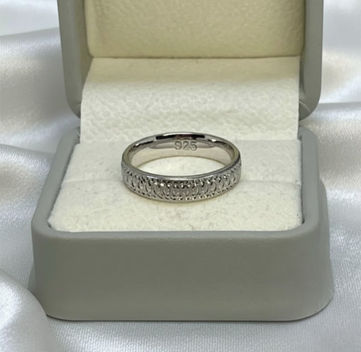 Sterling Silver Trio Wedding Ring Sets-SST-11