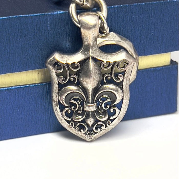 Stainless Steel Shield Fleur De Lis Bracelet-CS-54