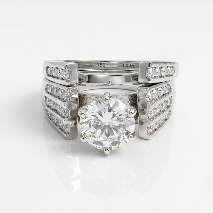 Sterling Silver CZ Engagement Ring -ER-14