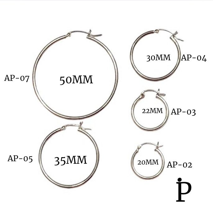 (AP-03) .925 Silver Hoop Earrings