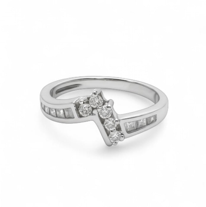 Sterling Silver CZ Engagement Ring-ER-116