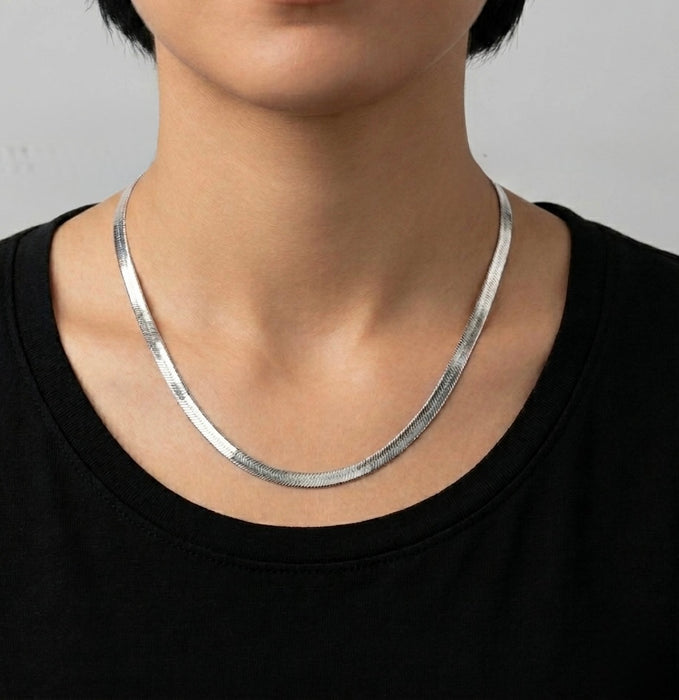 Sterling Silver Herringbone Chain-24"-SC-09