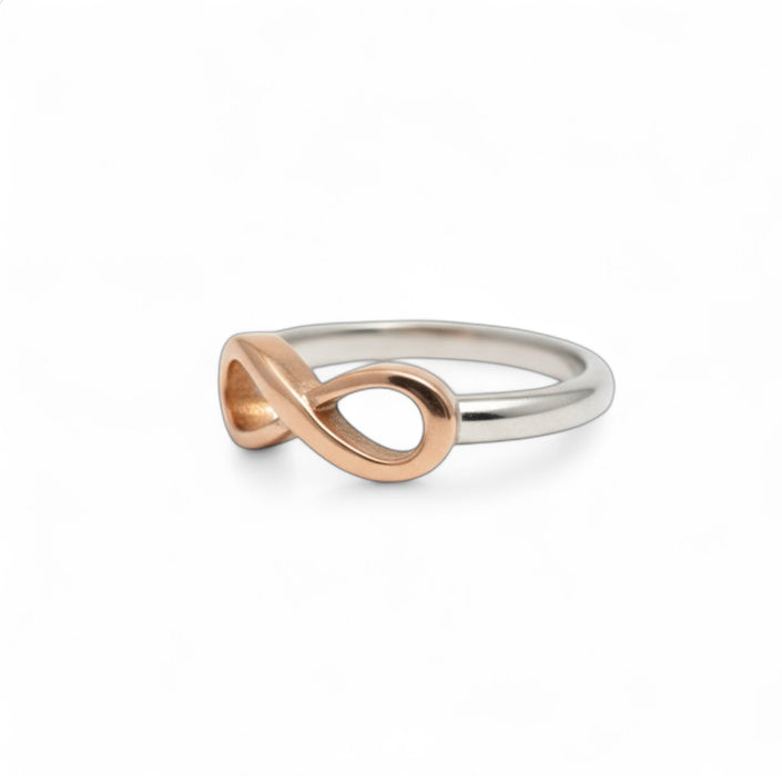 Sterling Silver Two-Tone Infinity Ring-SR-18