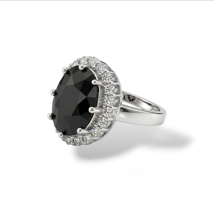 Sterling Silver Elegant Synthetic Onyx Ring AE-17
