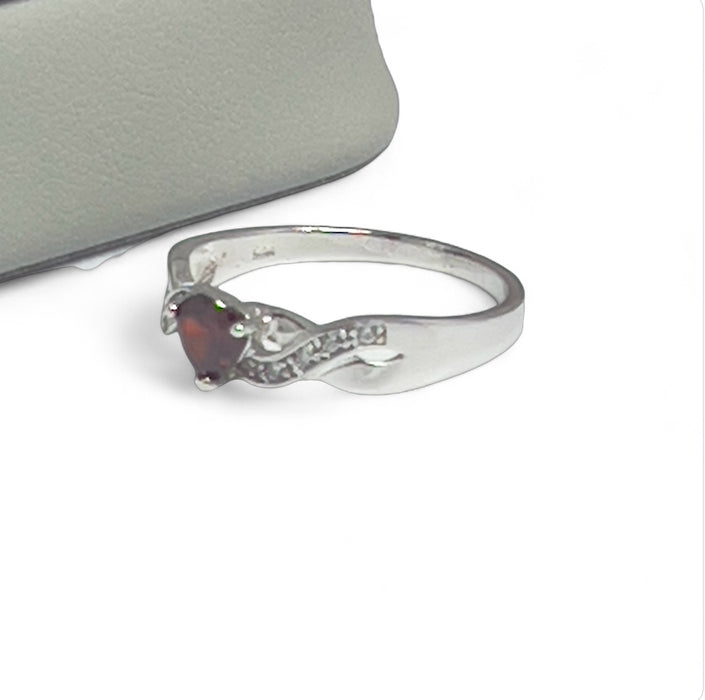 Sterling Silver Heart Promise Ring-AE-102
