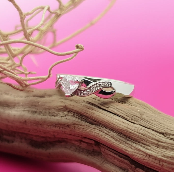Sterling Silver Infinite Heart Knot Promise Ring-ER-40