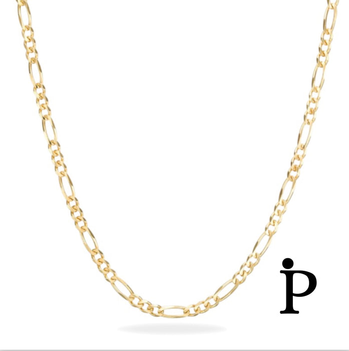 Hollow Figaro Chain in 14K Yellow Gold, 2.MM, 24"-GCH-06