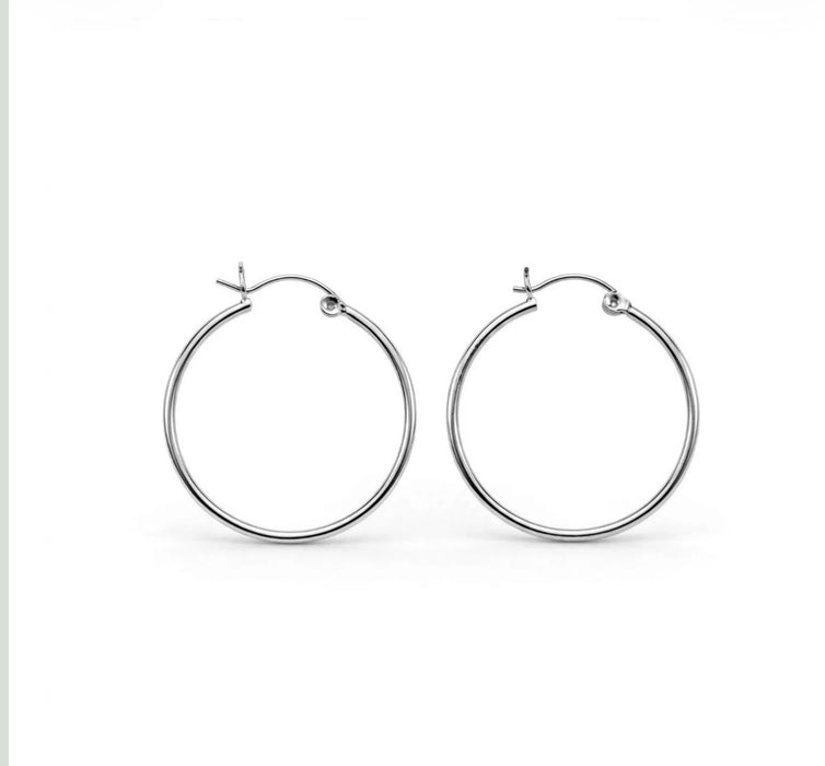 Sterling Silver 2.0MM x 30MM Hoop Earrings-SE-04