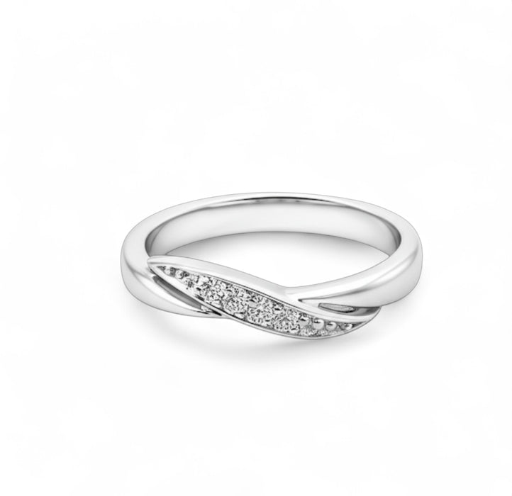 Sterling Silver CZ Baguette Cut Wedding Band Ring-ER-121
