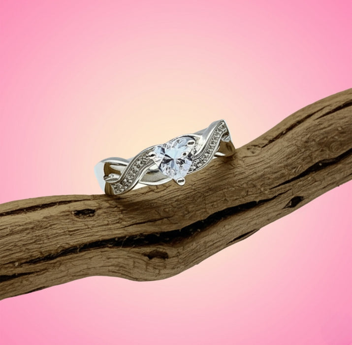 Sterling Silver Infinite Heart Knot Promise Ring-ER-40