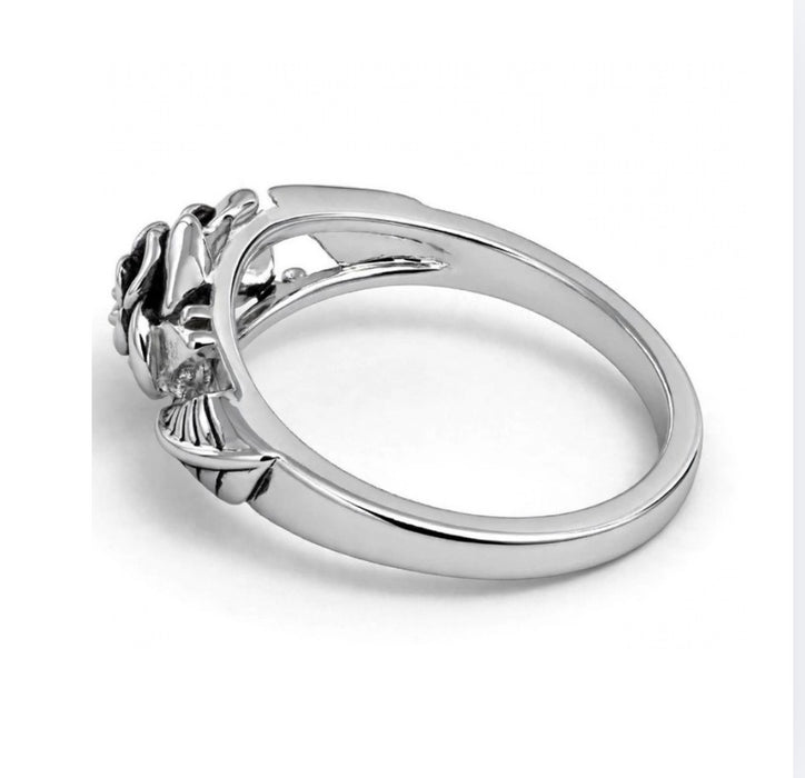 Sterling Silver Rose Flower Ring-SR-39