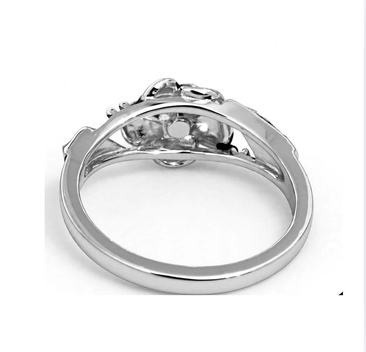Sterling Silver Rose Flower Ring-SR-39