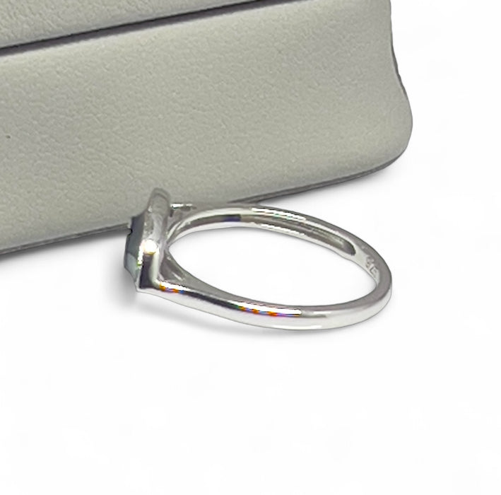 Sterling Silver Hand-Painted Multi-Colored Evil Eye with Clear CZ Ring -AE-94