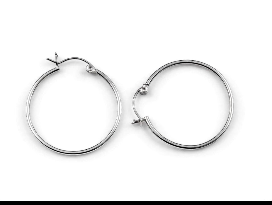 Sterling Silver 1.5MM x 30MM Hoop Earrings-SE-06