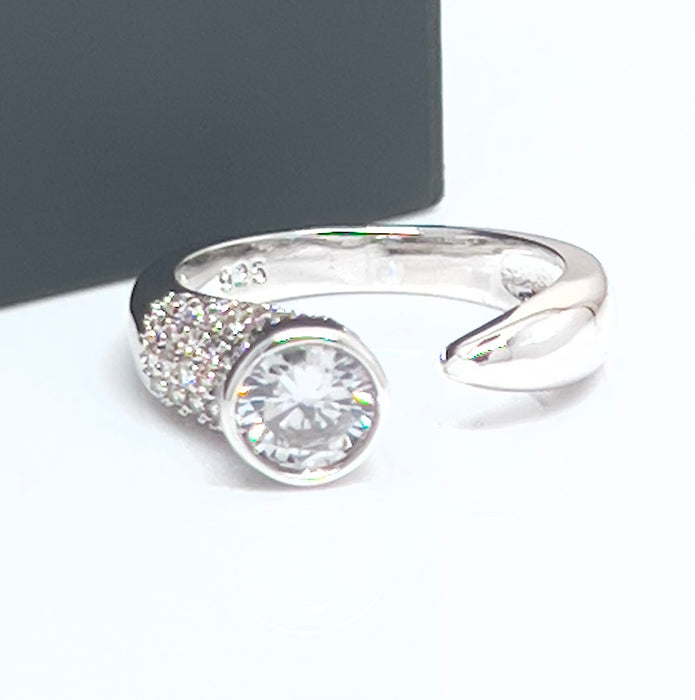 Sterling Silver Engagement CZ Ring-CL-06