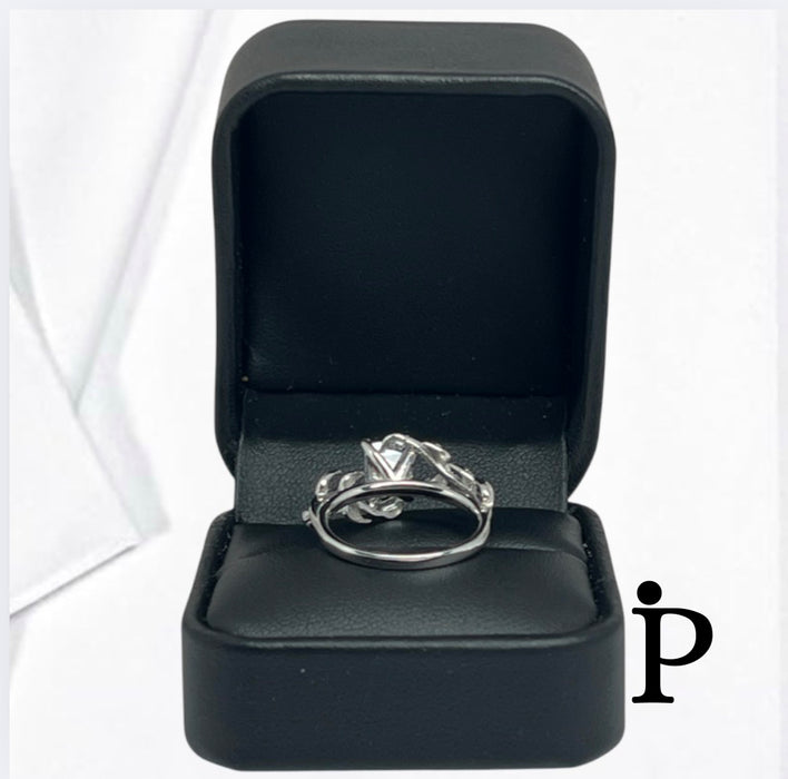 Sterling Silver CZ Engagement Ring-ER-160