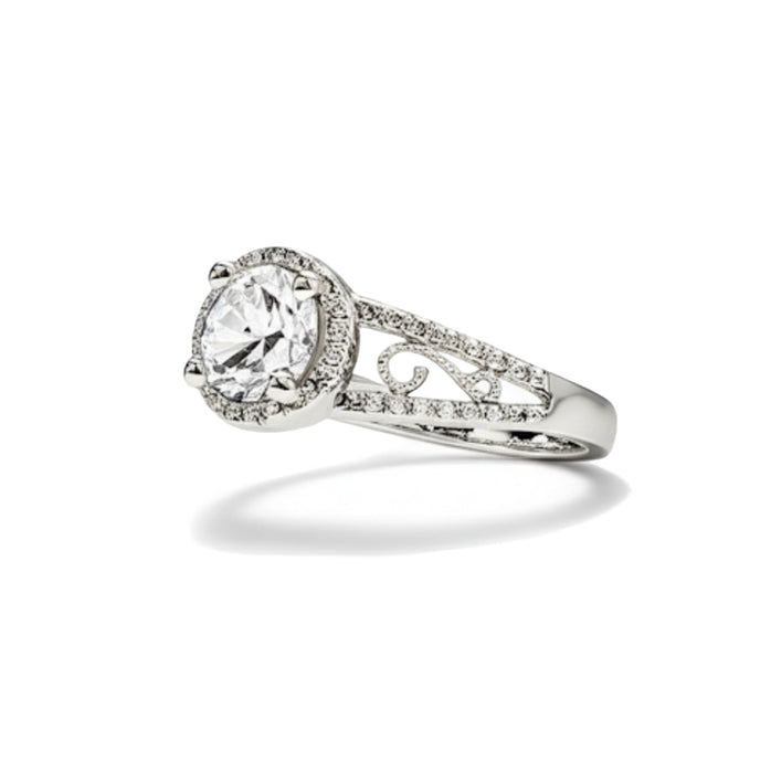 Sterling Silver Engagement CZ Ring-ER-137