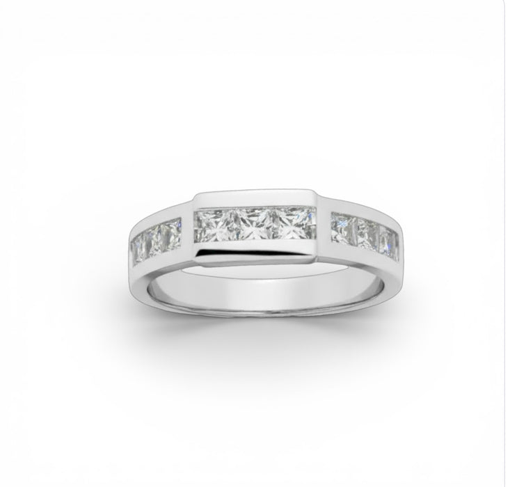 Dazzling Sterling Silver Halo CZ Bridal Set-ER-120