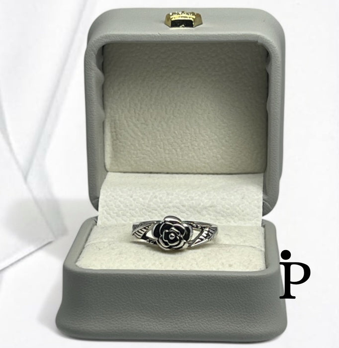 Sterling Silver Rose Flower Ring-SR-39