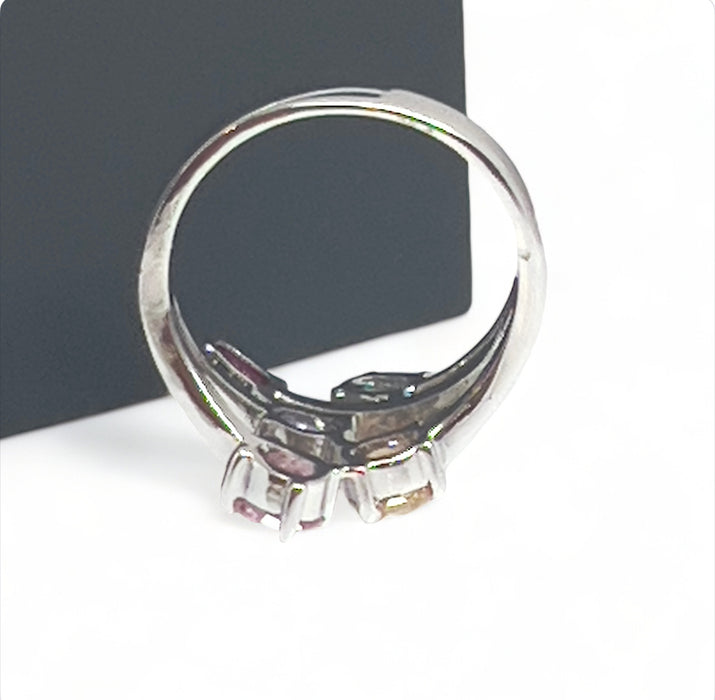 Sterling Silver Multi-Stone Cubic Zirconia Ring -CL-52