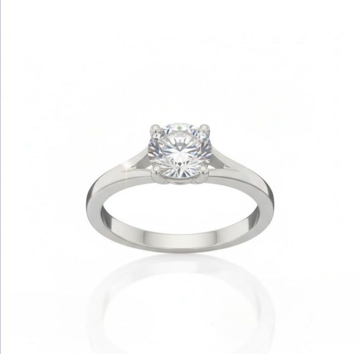 Sterling Silver Engagement Ring Round Cut - ER-30