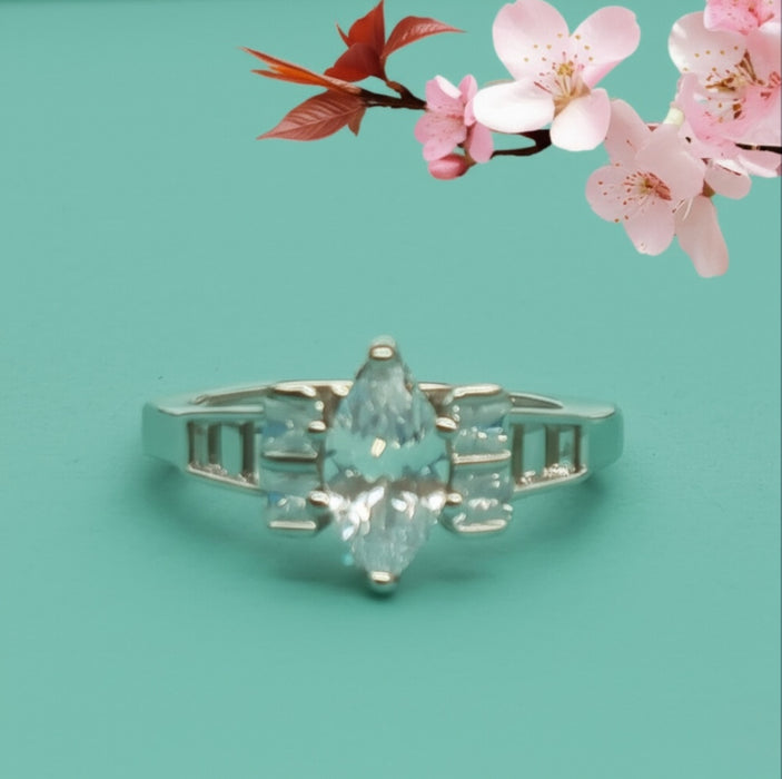 Sterling Silver Marquise CZ Ring -ER-15