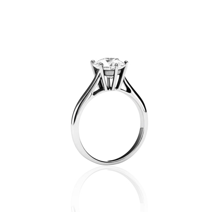 Sterling Silver Cathedral Clear CZ Engagement Ring-ER-87