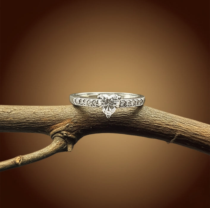 Sterling Silver Heart CZ Ring-ER-10