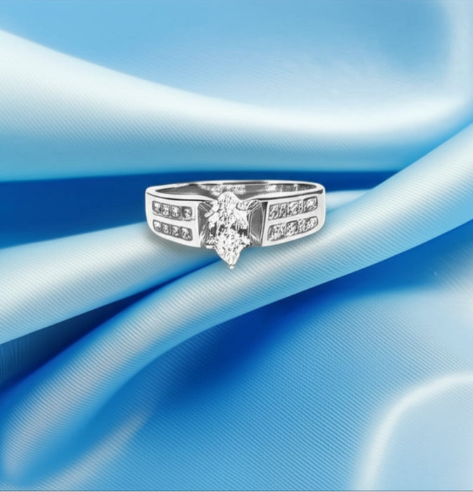 Sterling Silver Marquise CZ ring- ER-04