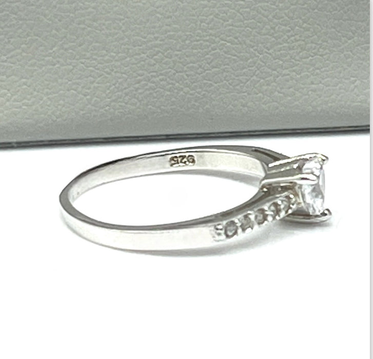 Sterling Silver Heart CZ Ring-ER-10