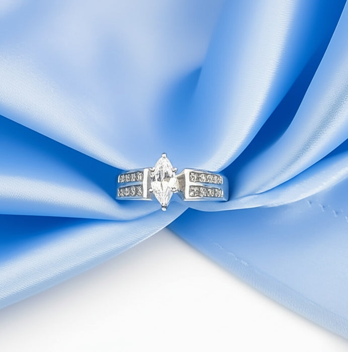Sterling Silver Marquise CZ ring- ER-04