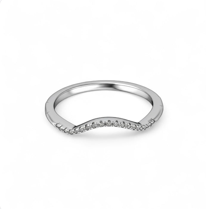 Sterling Silver Engagement X Pave CZ Set Ring-ER-118
